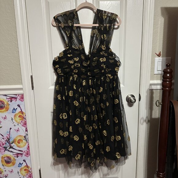 Unique Vintage Heart and Soul Babydoll Dress in Pumpkins - Picture 2 of 4